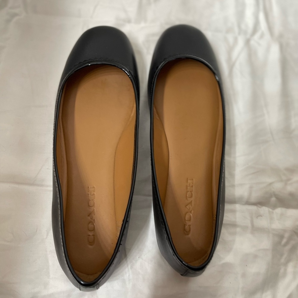 Coach grey slip on flats, decent condition